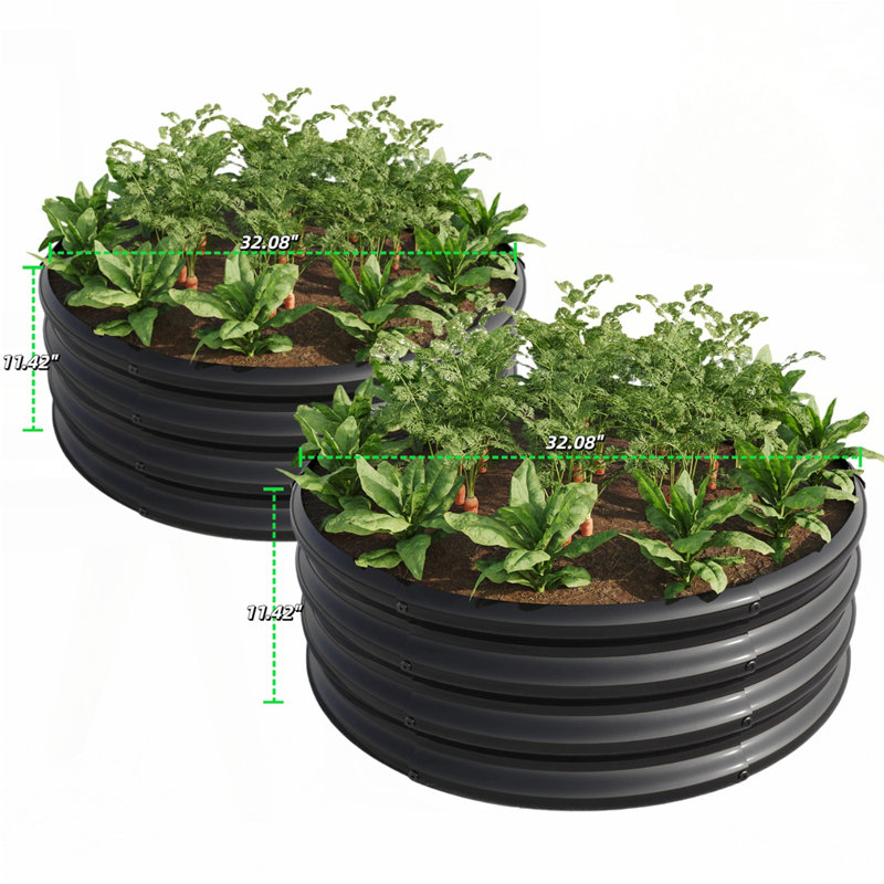 2PCS Round Raised Garedn Bed