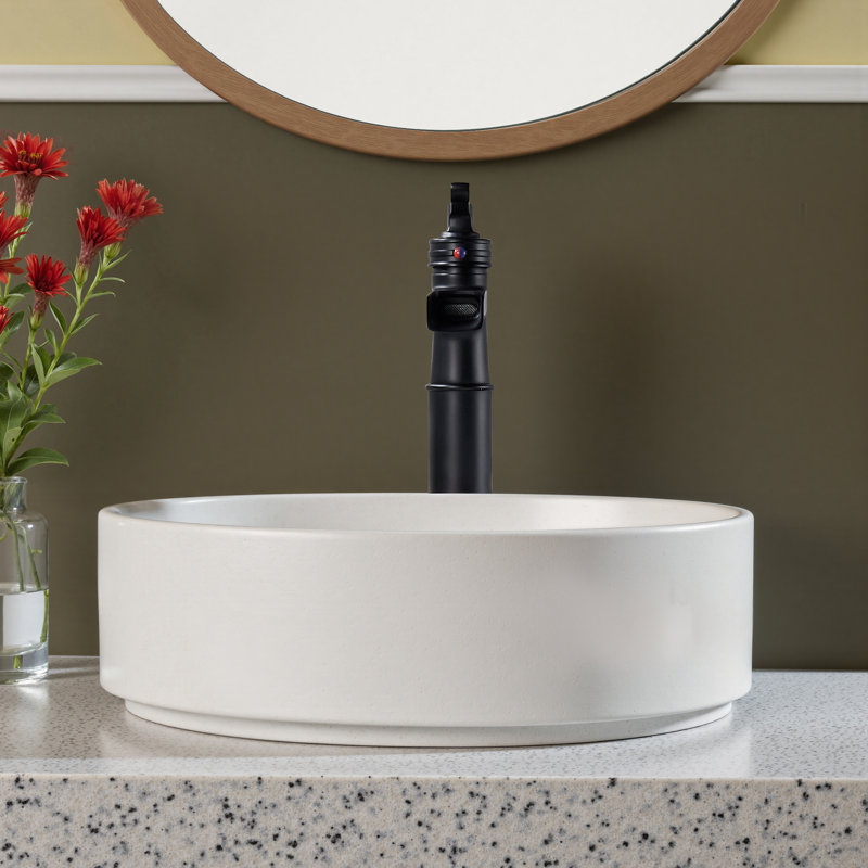 Vessel Bathroom Faucet With Drain Assembly, Matte Black