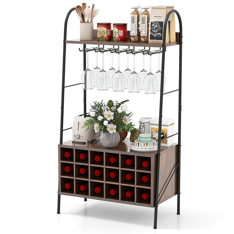 Keren Kitchen Wine Rack with Stemware Holder