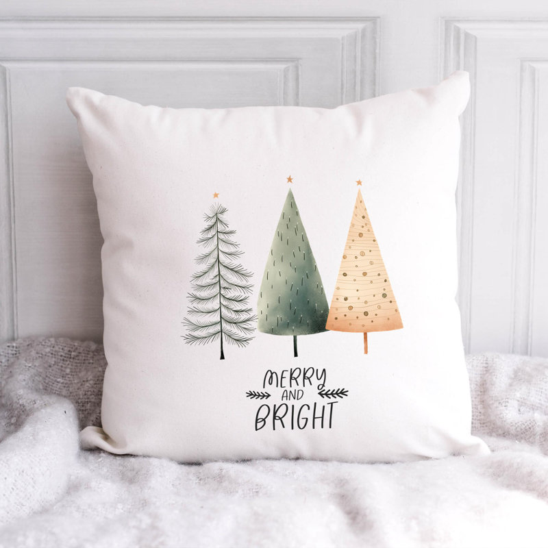 Coussin décoratif en polyester 07_Hygge_Christmas_tree, 14 po x 14 po