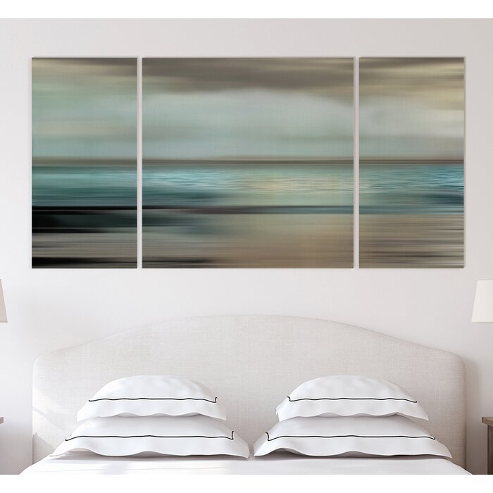 Beachcrest Home Shimmering Sea On Canvas 3 Pieces Print & Reviews | Wayfair