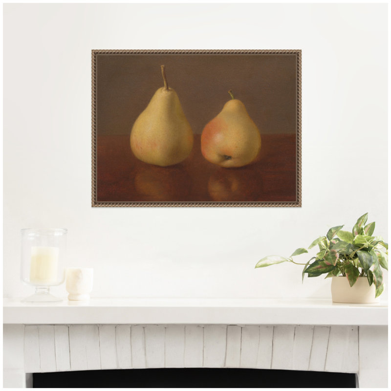 «Two McLaughlin Pears no date Jeremiah Pearson Hardy» par Nostalgia Prints, reproduction d'art sur toile encadrée
