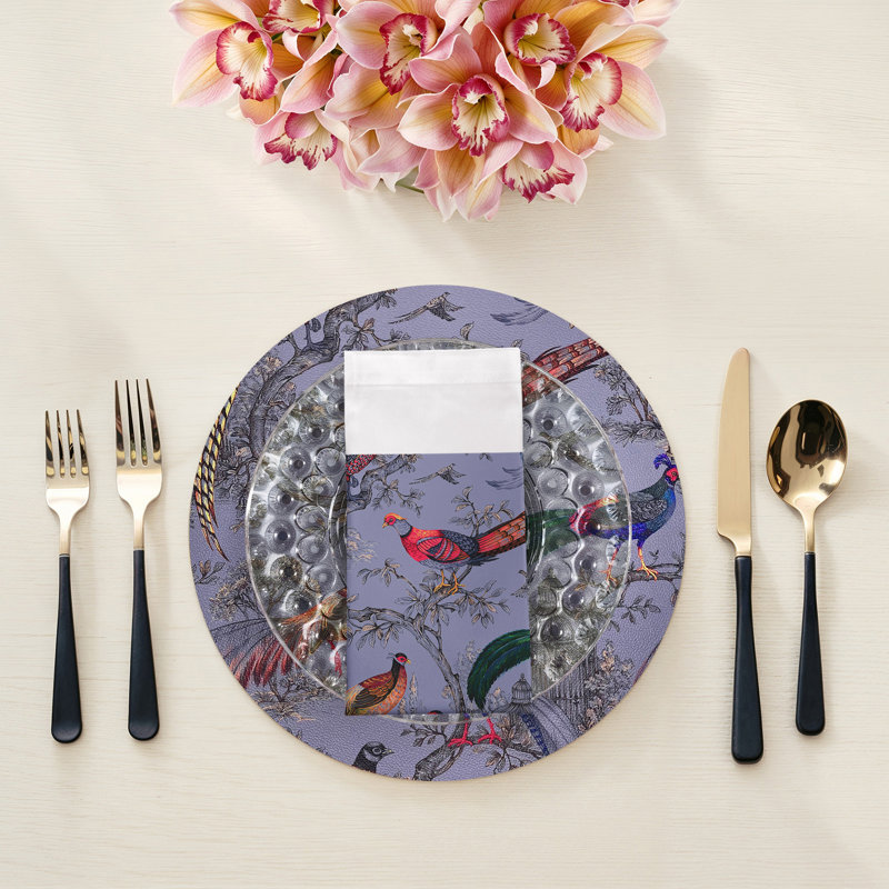 Pheasant Fall Sauvage Cotton Sateen Dinner Napkins, Silver