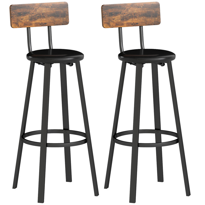 Upholstered Counter Stool with Metal Frame