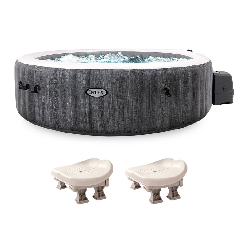 Intex 120 Volt 6 Person 140 - Jet Plastic Round Inflatable Hot Tub