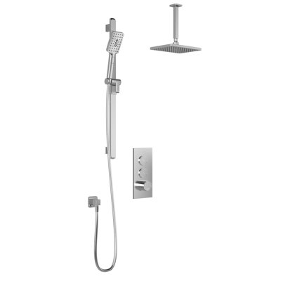 Système de douche complet avec valve à boutons-poussoirs et garniture décorative
