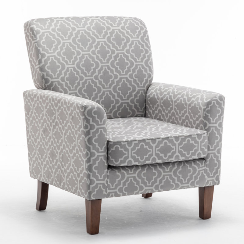 Zona Upholstered Armchair, Gray Polyester