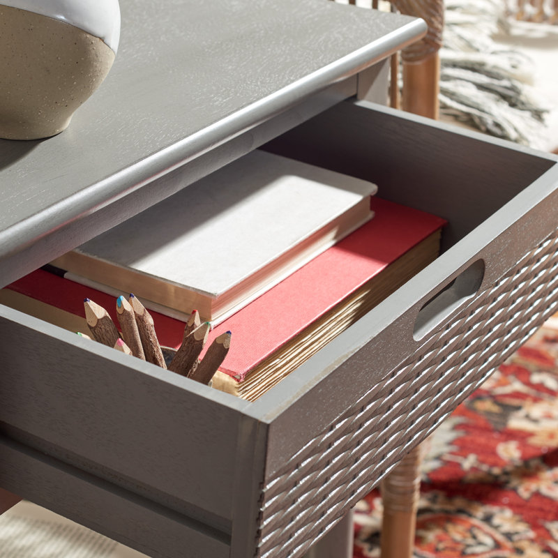 Peters End Table with Storage, Distressed Gray