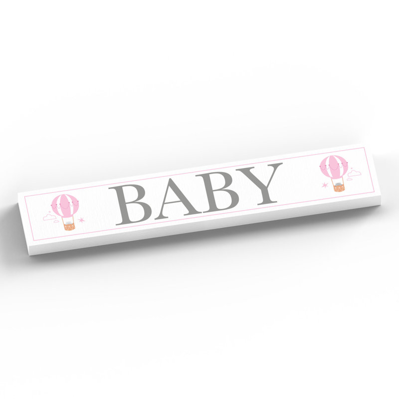 Yemina Text & Numbers Letter Block, White/Pink