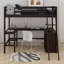 Lit mezzanine simple avec tablettes et bureau-2112855323