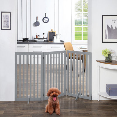 Renn Wood Free Standing Pet Gate with a Pair of Support Feet