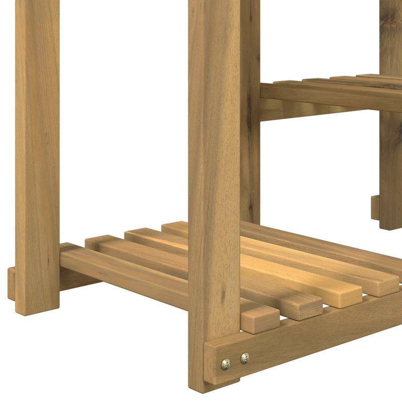 Solid Wood Tier Plant Stand, 114.5cm H x 85cm L x 30cm D, White
