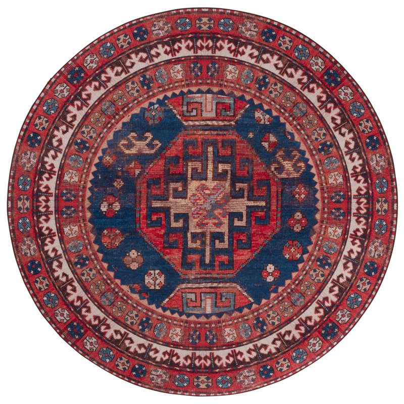 Annliese Performance Machine Washable Oriental Rug, Round 6'