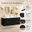 Ensemble de meuble-lavabo mural 24 "avec plateau en acrylique intégré et ensemble de meuble-lavabo mural cannelé en chêne naturel-1311299871-1311299869
