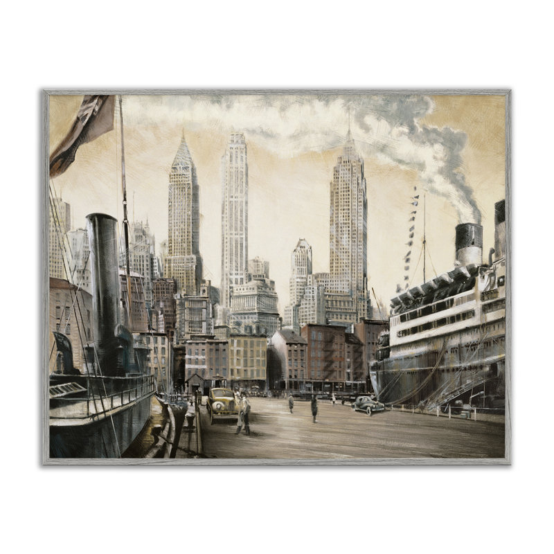 "Urban Boat Harbor", estampe numérique par Matthew Daniels, Estampe numérique Farmhouse, H 24 po x l 30 po