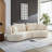 White Sectional Sofa With Removable Pillows, Durable Fabric, Solid Wood Frame, 4-Person Sofa-322979017