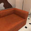 Canapé-lit convertible avec oreiller cylindrique, canapé-lit pliant en velours côtelé avec cadre de forme fixe, canapé-lit de salon pour salon, chambre à coucher, studio de détente (rouge orange)