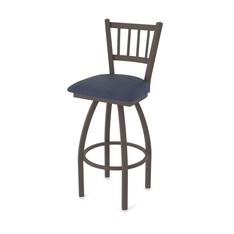 Tabouret pivotant XL 810 Contessa, Bronze, Tissu - ancre graphique, Tabouret de bar (siège d’une hauteur de 30 po)