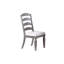 Chaises de salle à manger contemporaines grises (2 pièces) - Dossier avec revêtement en tissu et dossier en contreplaqué 2 pièces, siège, structure en bois d'hévéa