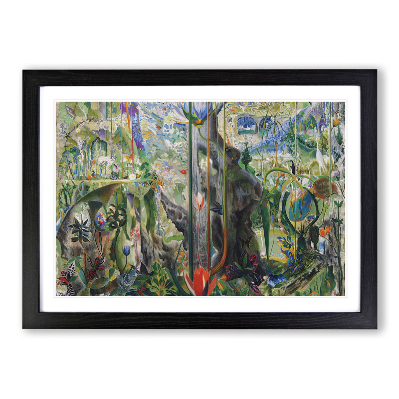 Tree of My Life by Joseph Stella - Picture Frame Painting, 27cm H x 36cm W x 2cm D, Black