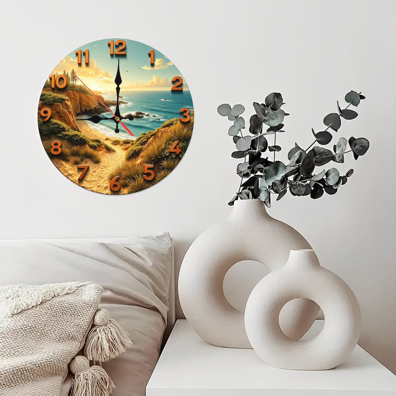 Horloge murale Ocean Sunset Beach