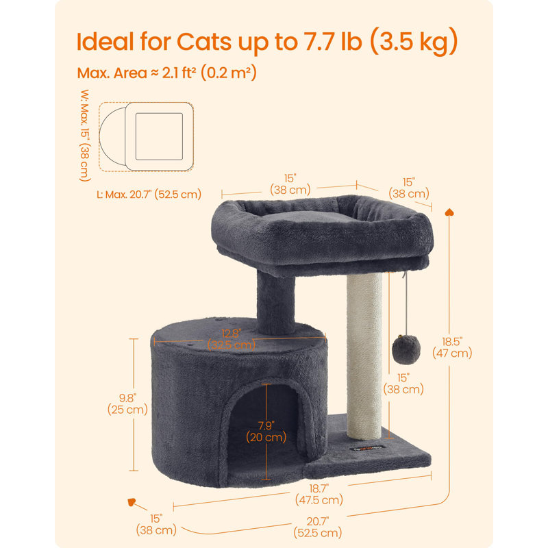 Cat Tree Tower With Sisal Scratching Post, Cat Condo