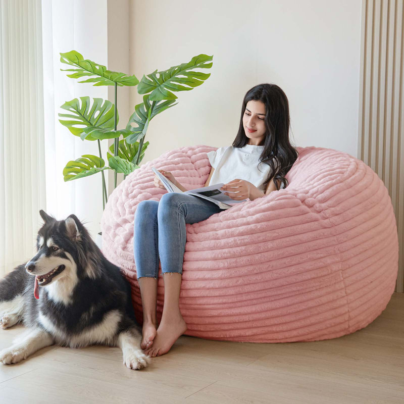Lit à billes épais et convertible, H 47,20 po x l 47,20 po x P 27,60 po, Rose