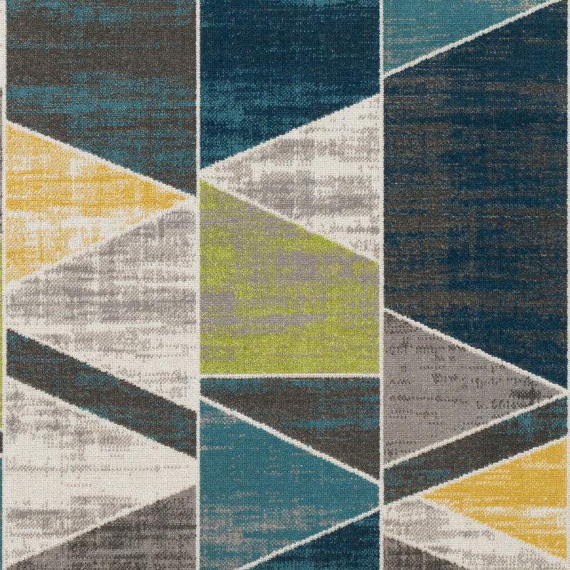 Tapis vert sarcelle / gazon Henton, Rectangle 5 pi 3 po x 7 pi 6 po