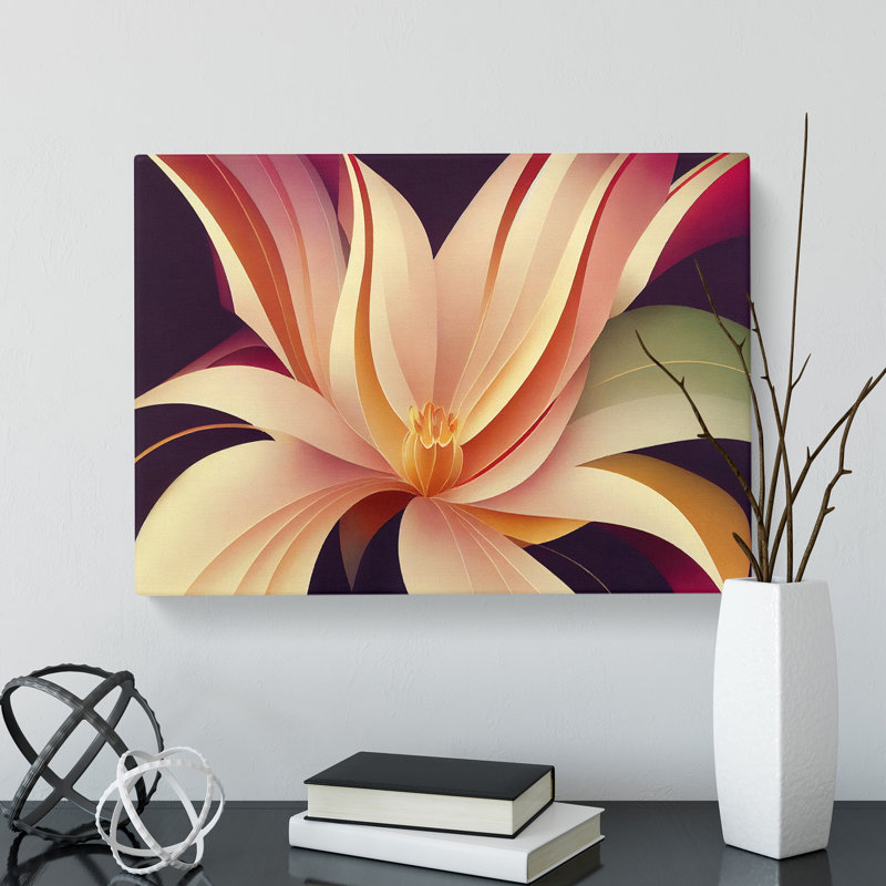 Artsy Flowers Art Deco - Wrapped Canvas, 35cm H x 50cm W x 3cm D