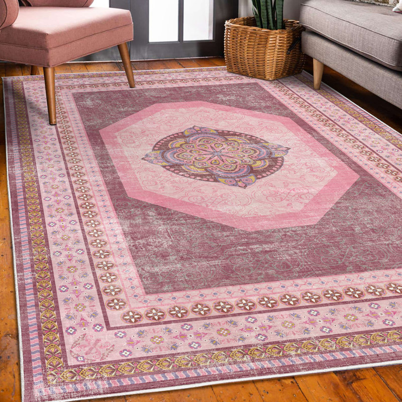 Tapis décoratif bohémien, Rectangle 4 pi x 5 pi 5 po
