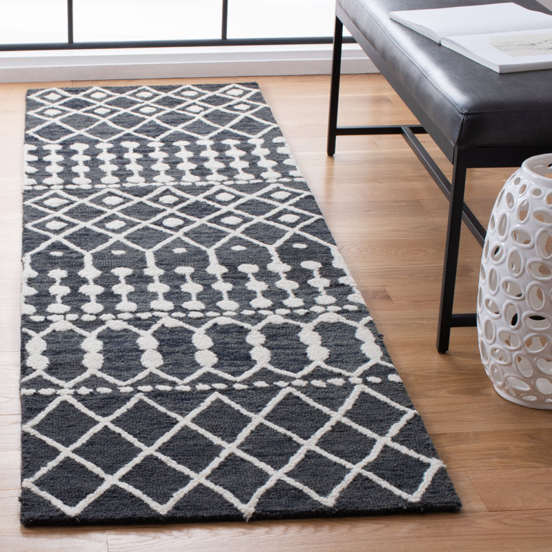 Tapis en laine touffeté à la main Dillard, Tapis de couloir 2 pi 3 po x 8 pi