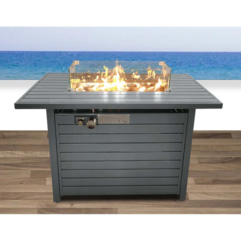Propane Outdoor Fire Pit Table With Lid
