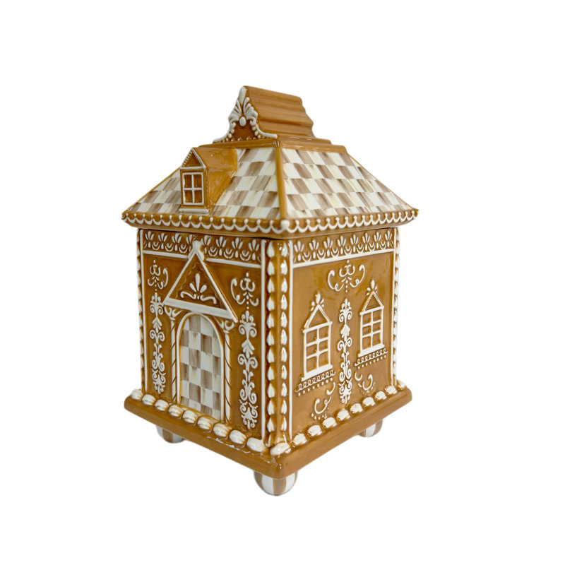 Mocha Check Gingerbread Small Canister
