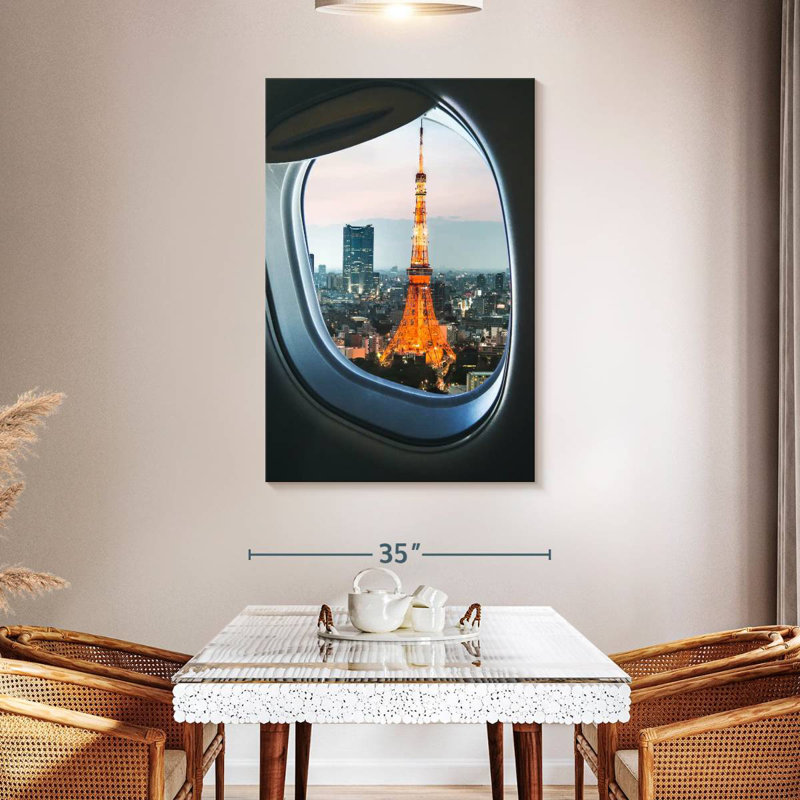 Vue de la fenêtre de la tour Aime Aime, H 24 po x l 16 po