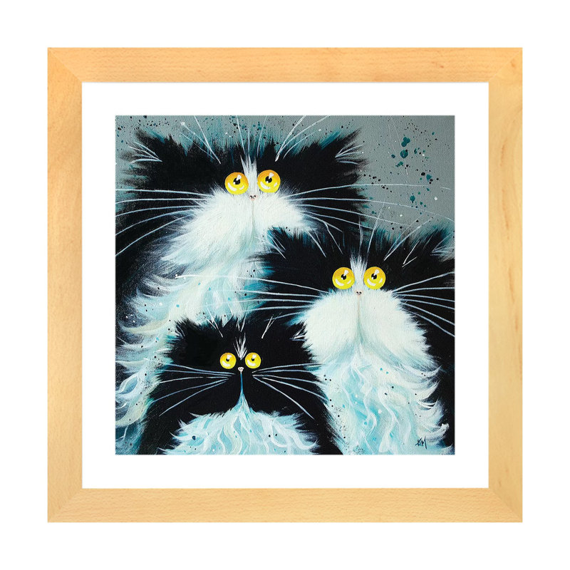 « Meet the Purrents » par Kim Haskins-reproduction d’art, Natural Wood Paper, Blanc, H 16 po x l 16 po x P 1 po