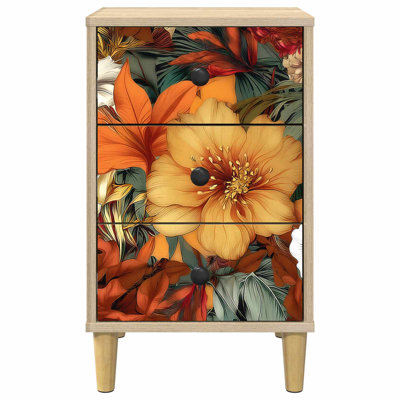 36cm W Engineered Wood Bedside Table