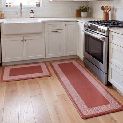  Hettie Herringbone Border Wellness Kitchen Mats