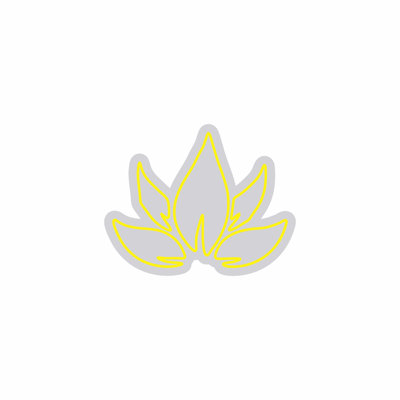  | Enseigne néon fleur de lotus | Fabriqué avec des tubes néon en verre soufflé à la main de haute qualité pour une lueur vibrante, constante et une longévité supérieure à 50 000 heures d'utilisation | 19 x 24 | Jaune