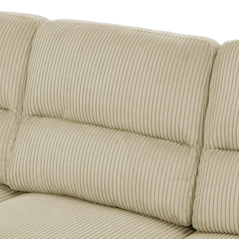 Upholstered 81'' Sofa, Cream Corduroy Duplicate 3