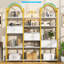 Bibliothèque de 83,5 po de hauteur avec 3 tiroirs et 13 tablettes de rangement, bibliothèque industrielle ouverte avec tablettes, grande étagère, bibliothèque triple pour la maison et le bureau-115733401