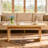 47.2" Coffee Table with Solid Pine Hollow-Out Legs & Rounded Corners-573453634