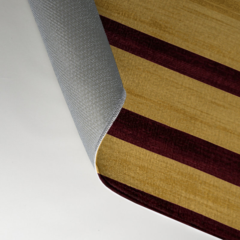 Tapis intérieur / extérieur brun HorizontalStripes, Rectangulaire 3 pi x 5 pi