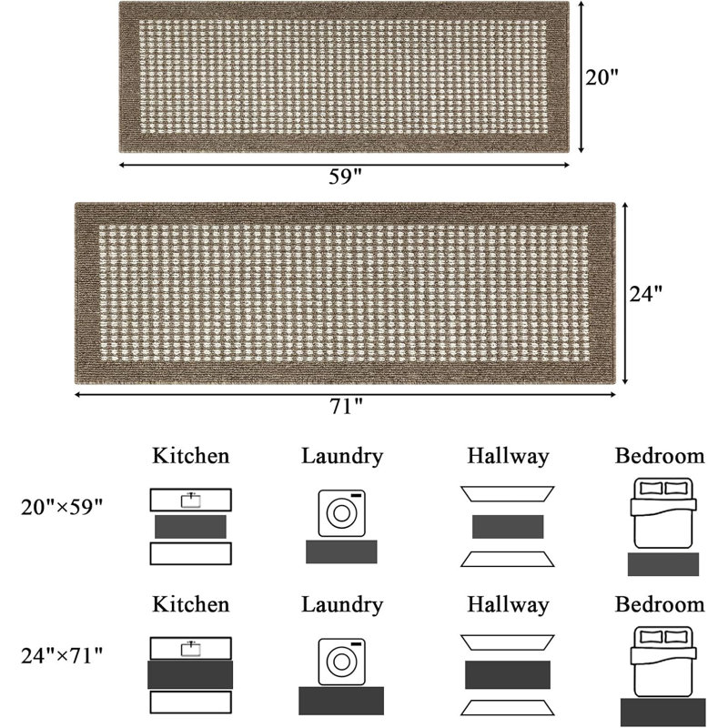Area Rug, Runner 1'8" x 4'11", Brown