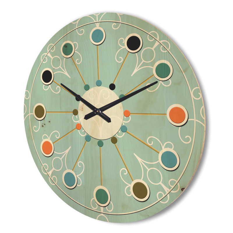 Horloge murale turquoise, Grand