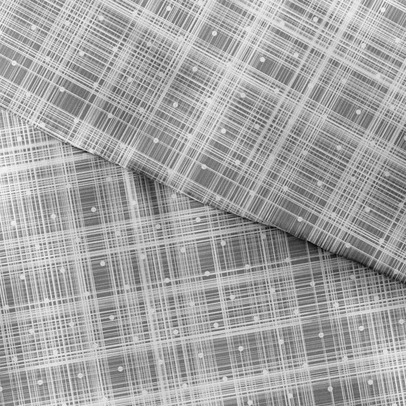 Gray Polka Dot Microfiber Queen Duvet Cover Set with Shams