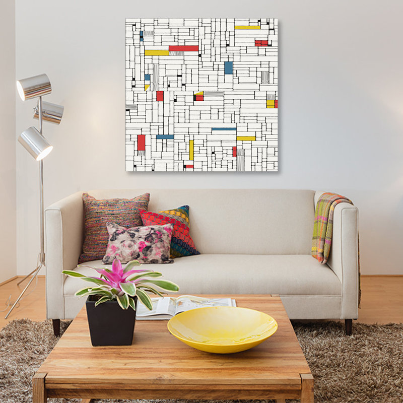 « computer grid », impression sur toile, H 12 po x l 12 po x P 0,75 po, Toile tendue, Pas de tapis