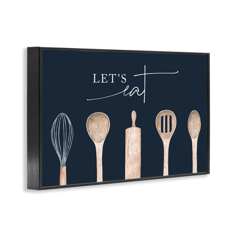 Ustensiles de cuisine Let's Eat, estampe numérique, design by Lux + Me Designs, H 12 po x l 18 po