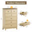 Commode haute 6 tiroirs pour chambre à coucher avec détails à clé de piano et rangement bien dimensionné-134707099