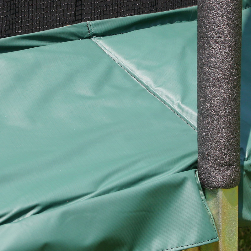 15' Round Backyard Trampoline with Safety Enclosure, Green