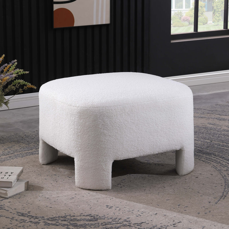Repose-pieds en sherpa blanc